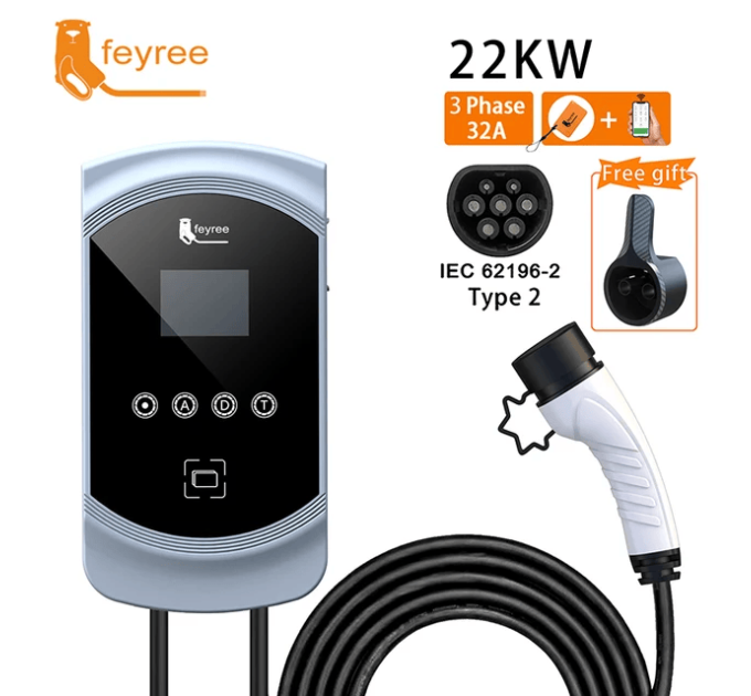 Зарядний пристрій Feyree Type2 22KW 32A 3P